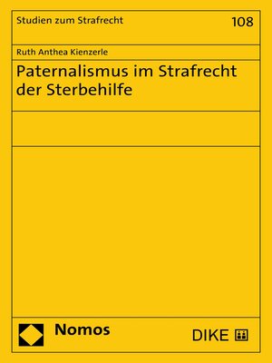 cover image of Paternalismus im Strafrecht der Sterbehilfe